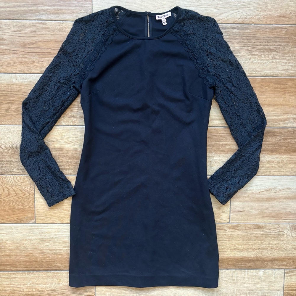 Juicy Couture Black Lace Sleeve Dress